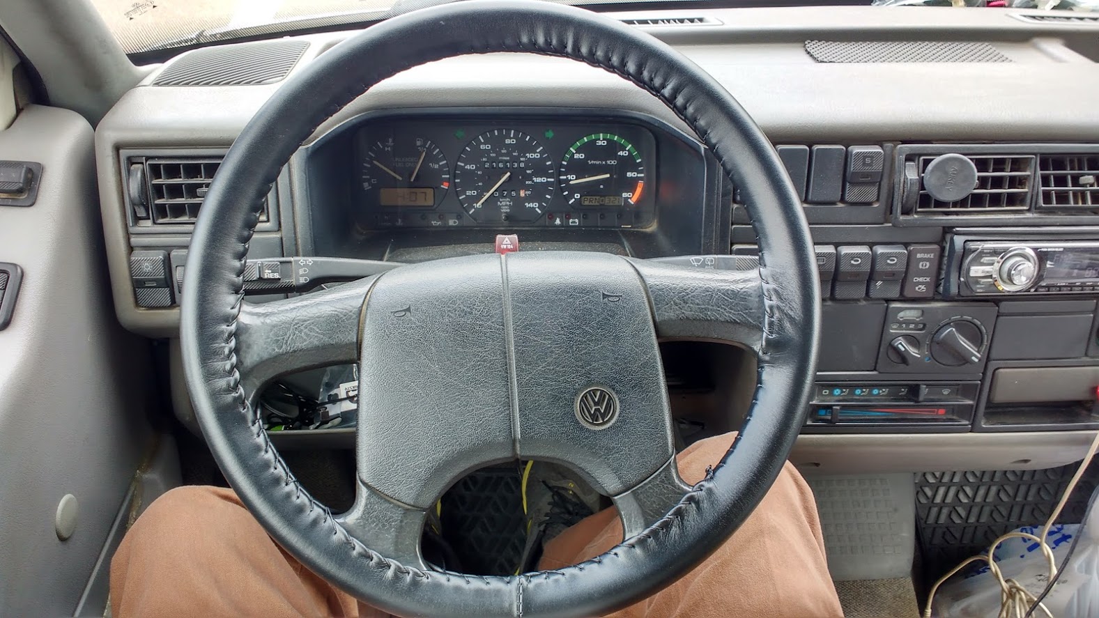 Leather steering wheel wrap