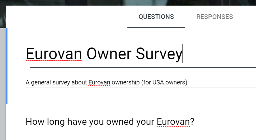 Eurovan Owner Survey